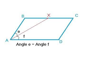 In a parallelogram abcd , the bisector of angle a bisects bc at x. prove that ad=2 ab.