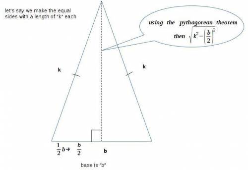 An isosceles triangle has a perimeter of 18 cm. find a function that models its area a in terms of t