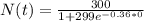 N(t)=\frac{300}{1+299e ^{-0.36*0}}