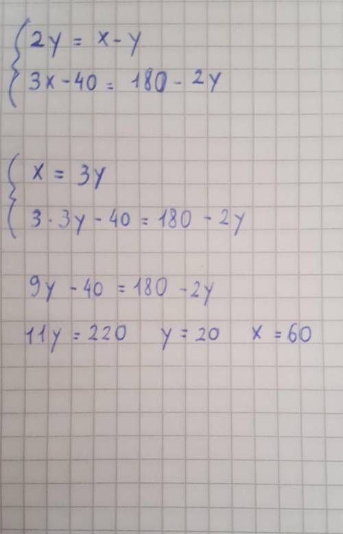 Determine the values of x and y for which abcd is a parallelogram. a) x = 140, y = 40 b) x = 60, y =
