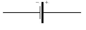 The circuit diagram what does the symbol made of two long lines into sure lines with a positive and
