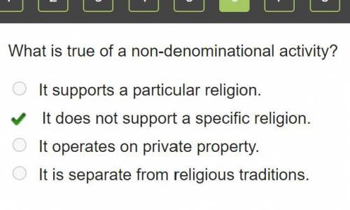 What is true about a non-denominational activity