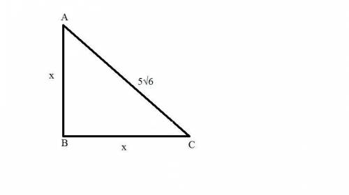 Find the leg of each isosceles right triangle when the hypotenuse is of the given measure. given = 5