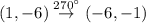 (1,-6)\overset{270^\circ}{\rightarrow}(-6,-1)