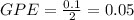 GPE=\frac{0.1}{2}=0.05