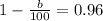 1-\frac{b}{100}=0.96