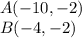 A(-10,-2)\\B(-4,-2)