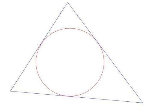 Which statement about an inscribed circle of a triangle is true?  1 the circle does not touch the tr