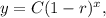 y=C(1-r)^x,