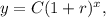y=C(1+r)^x,