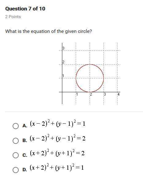 What is the equation of the given circle?