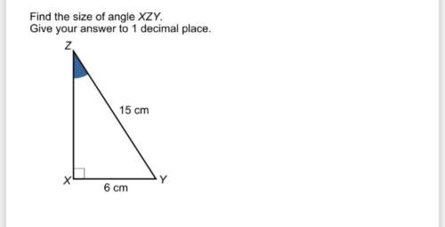 Find the size of angle xyz give your answer to one decimal place. rectangle triangle (angle 90°) and