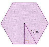 What is the length of the apothem, rounded to the nearest inch? recall that in a regular hexagon, t