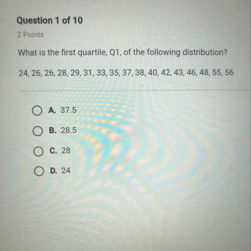 What is the first quartile,q1, of the following distribution?