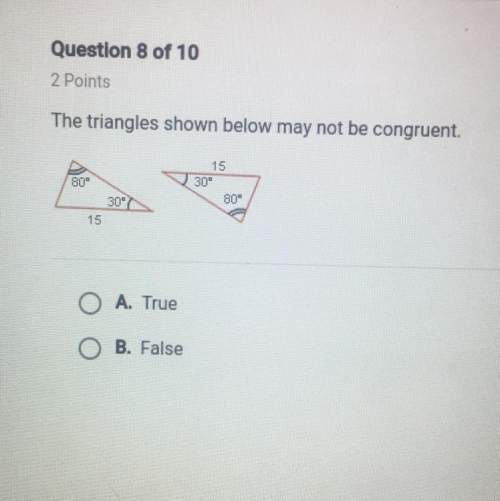 The triangles shown below may not be congruent.