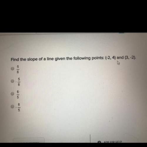 Find the slope of a line given the following points