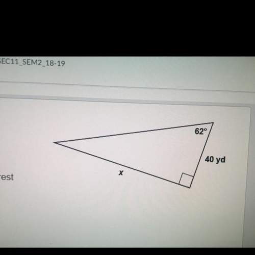 In this triangle what is the value of x ? enter your answer , rounded to the nearest tenth, in the