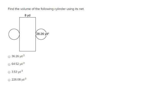 Find the volume of the following cylinder using its net.