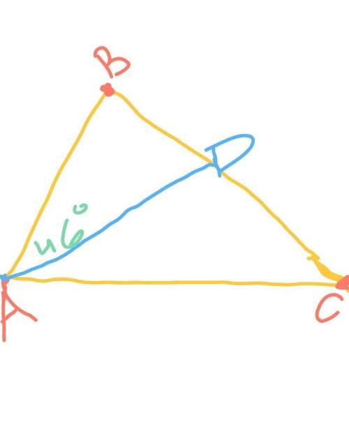 11 in triangle abc, ab = ad = dc andmessurement of angle bad = 46°. find messurement of angle bca.[1