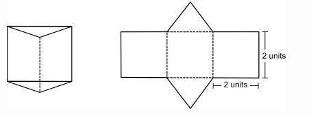 Asolid is composed of squares and equilateral triangles. its net is shown below: the area of each t
