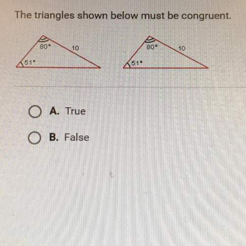 The triangles shown below must be congruent.