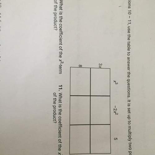 For questions 10-11, use the table to answer the questions. it is set up to multiply two polynomials