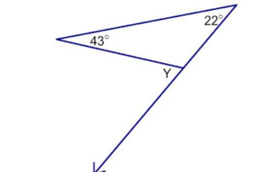 Find the measure of angle y. a. 115° b. 65° c. 43° d. 22°