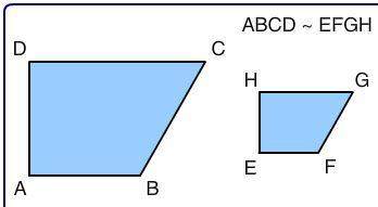 The isosceles trapezoids, abcd and efgh, are similar quadrilaterals. the scale factor between the tr