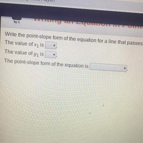 Write the point-slope form of the equation for a line that passes through (6, -1) with a slope of 2&lt;