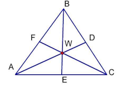 In triangle abc, w is the centroid and be = 9. find bw. a. 3 b. 6 c. 9 d. 18