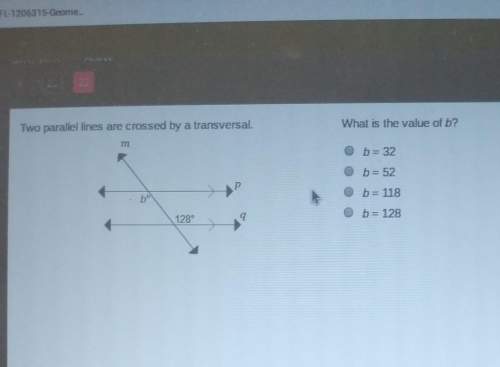 Two parallel lines are crossed by a transversal what is the value of b