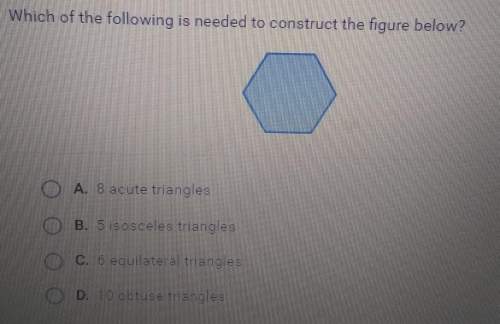 Which of the following is needed to construct the figure below? a. 8 acute trianglesb. 5 isosceles t