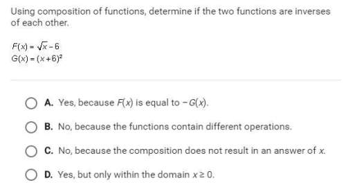 Using composition of functions, determine if the two functions are inverses of each other. will mark