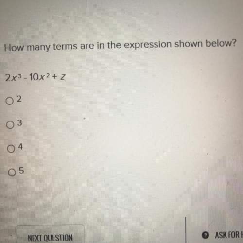 How many terms are in the expression shown below?  2x3 - 10x2 +z 2 3. 4. 5