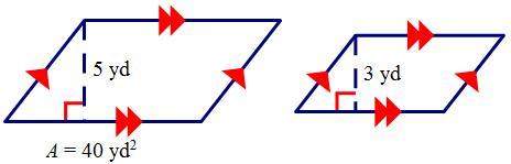 The diagram shows corresponding lengths in two similar figures. find the area of the smaller figure.