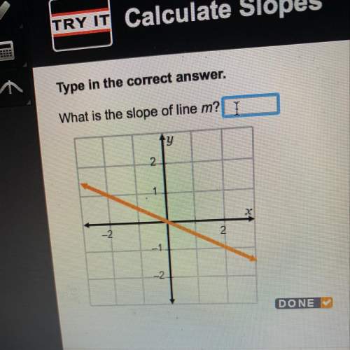Type in the correct answer. what is the slope of line m?