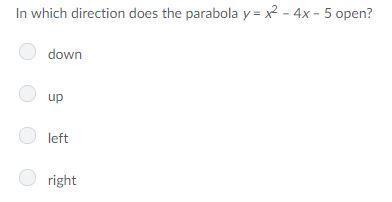 In which direction does the parabola open?