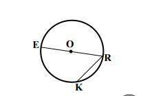 Given: circle k(o), m rk =70° find: m∠erk