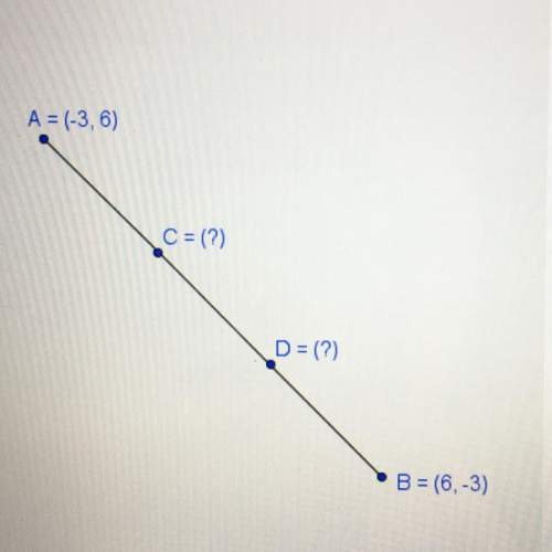 in the diagram, c and d are located such that ab is divided into three equal parts. what are