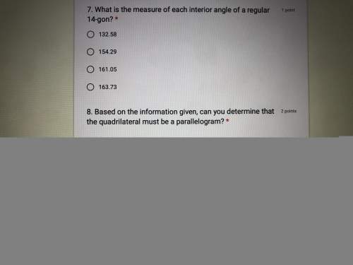 What is the measure of each interior angle of a regular 14-gon me solve for questions 7-8!