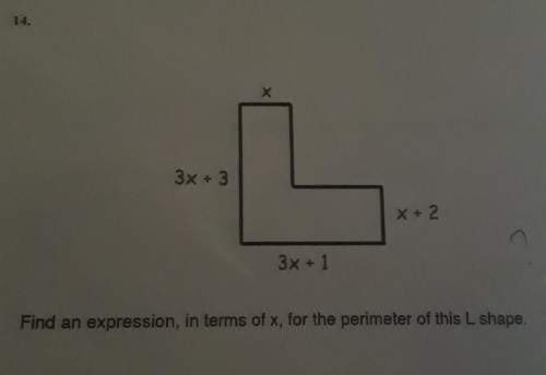 Find an expression, in terms of x, for the perimeter of this l shape.