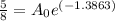 \frac{5}{8}=A_{0}e^{(-1.3863)}