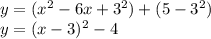 y=(x^2-6x+3^2)+(5-3^2)\\y=(x-3)^2-4
