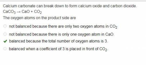 Calcium carbonate can break down to form calcium oxide and carbon dioxide. caco3 → cao + co2 the oxy