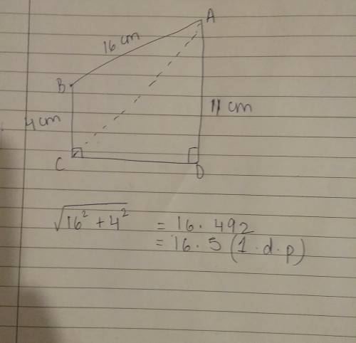 Calculate the length of ac to 1 decimal place in the trapezium plzzz heellppp ​