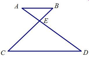 In the figure, ab is parallel to cd, if ed: ea = 14.9 and hte perimeter of bea is 27, find the perim