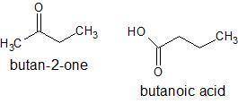 Which region in the ir spectrum could be used to distinguish between butanoic acid and 2-butanone?