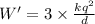 W'=3\times \frac{kq^2}{d}