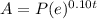 A=P(e)^{0.10t}