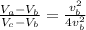 \frac{V_a-V_b}{V_c-V_b}=\frac{v_b^2}{4v_b^2}